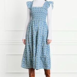 Hill House Nap Dress Blue Patterned